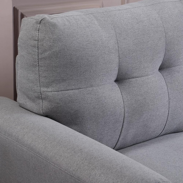 GODEER 80 in. W Flared Arm Linen Straight Living Room Sofa Upholstered  Couch Furniture in Light Gray WF288519LXLAAC - The Home Depot
