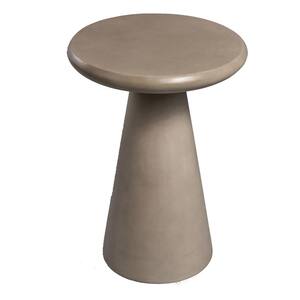 16 in. Mgo Concrete Mushroom-shaped Outdoor Side Table in Beige