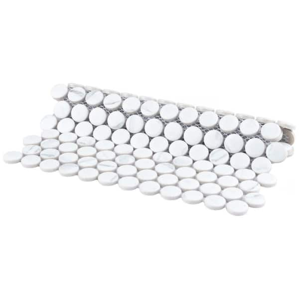 Carrara Circles Micro Mosaic Tile