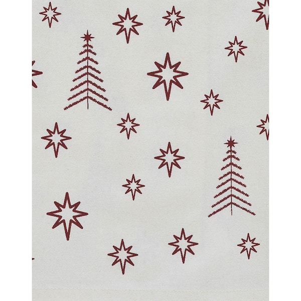 VHC BRANDS Star of Wonder Cream Burgundy Seasonal Primitive Christmas  Cotton Kitchen Tea Towel Set (Set of 3) 84205 - The Home Depot