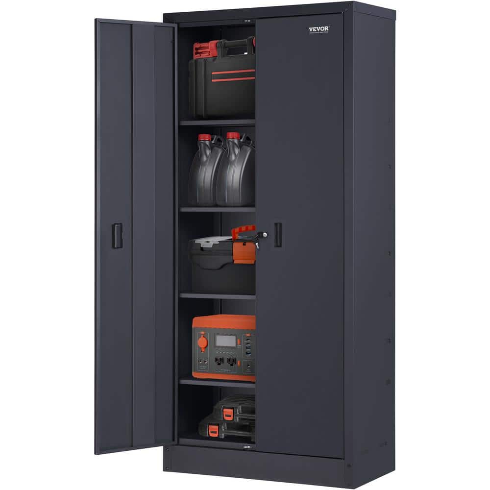 Metal Storage Cabinet 16 in. W x 70 in. H x 32 in. D with 4 Adjustable Shelves Steel Freestanding Cabinet in Black price history on PriceWatchPro