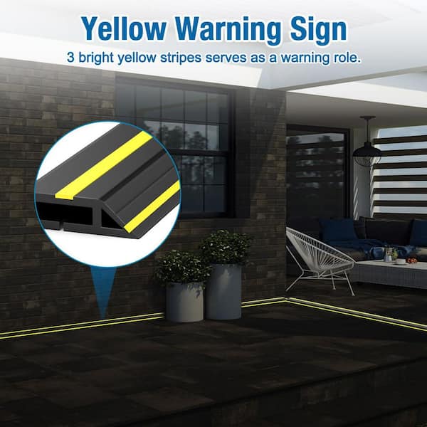 6.5 ft. PVC Floor Cable Protector Heavy-Duty Cord Cover with Anti-Slip Design for Home Office and Outdoor Safety