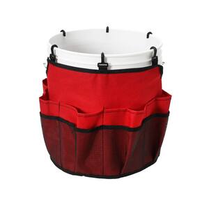 Red Bucket Caddy with Black Trim