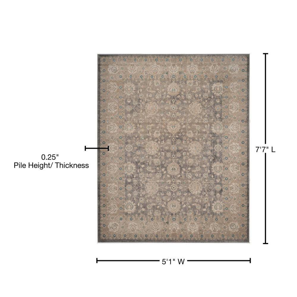 Sofia Light Gray and Beige Synthetic Rectangular Area Rug