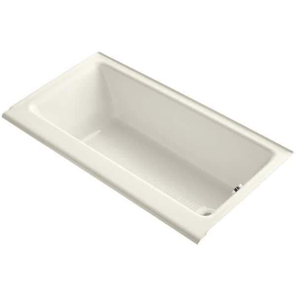 KOHLER Highbridge 60 in. x 32 in. Rectangular Soaking Bathtub with Right-Hand Drain in Biscuit