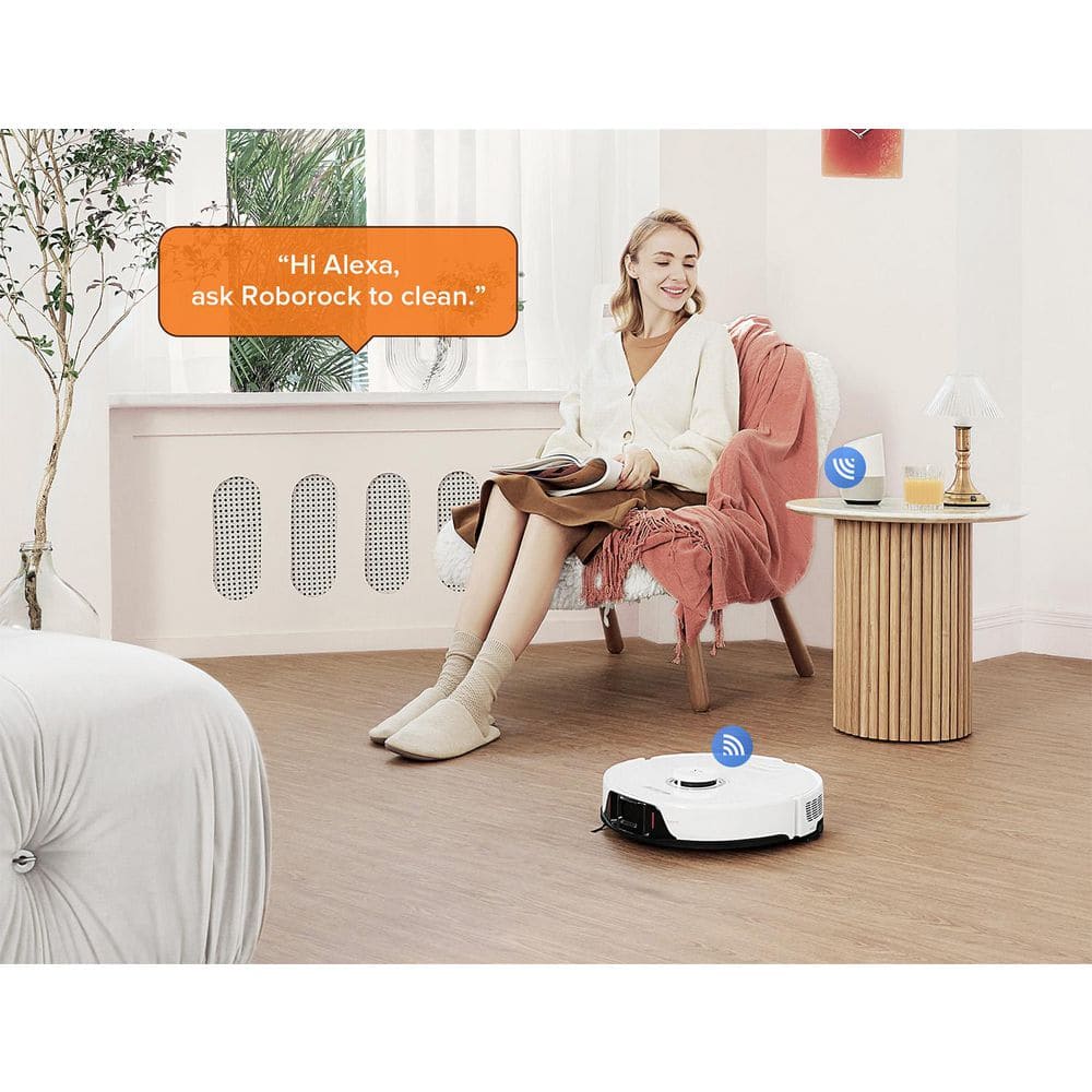 Roborock S8 White Cordless Robot Vacuum and Mop with Smart Mapping