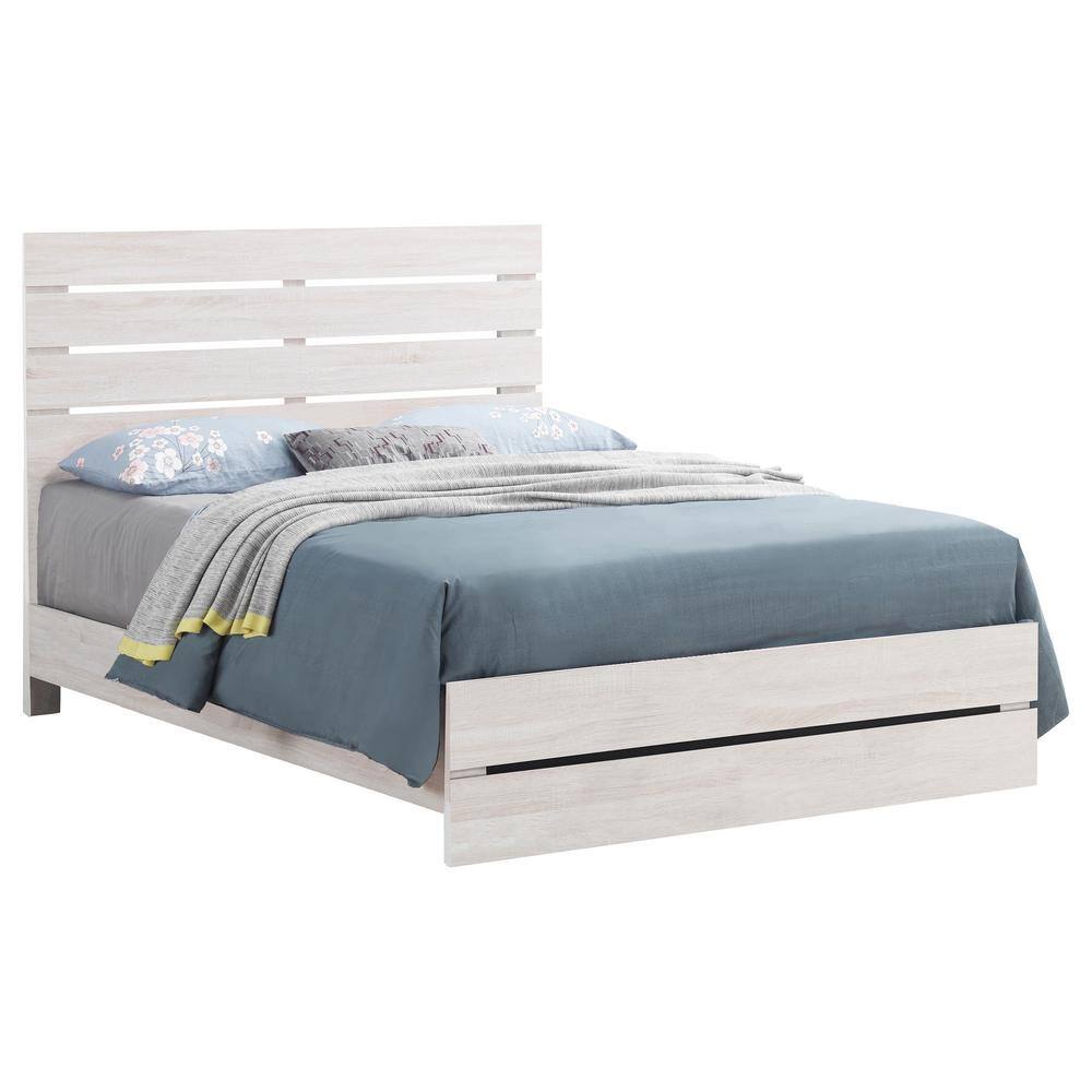 White Queen Panel Bed with Storage Drawers