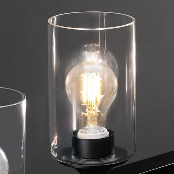LNC Large 53.1 in. 7-Light Black Island Chandelier with Clear