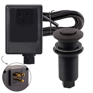 Sink Top Waste Disposal Air Switch and Single Outlet Control Box, Flush Button, Oil Rubbed Bronze