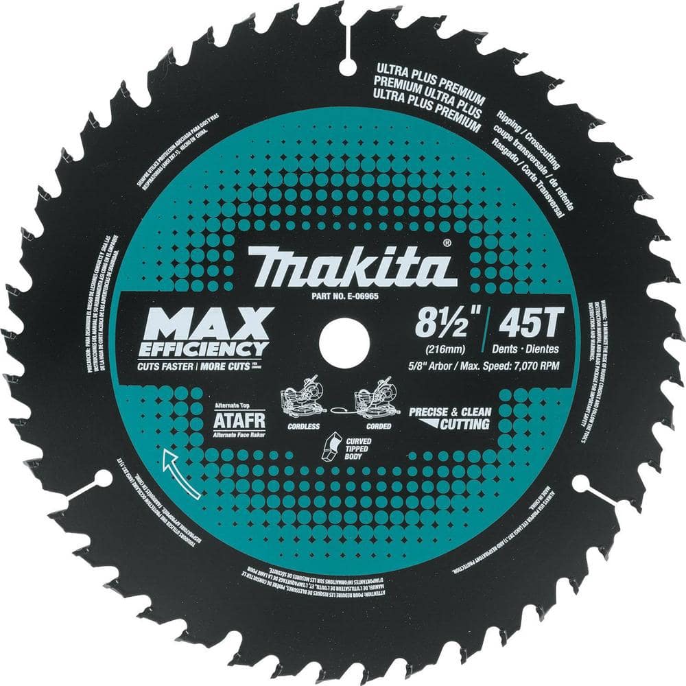 Makita Max Efficiency 81/2 in. 45 Tooth Thin Kerf Miter Saw Blade E