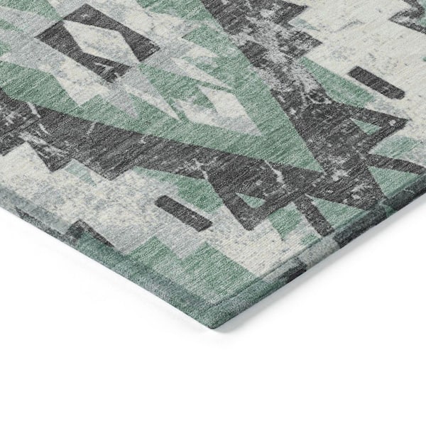 Chantille Machine Washable Indoor/Outdoor Abstract ACN1878 Seafoam 3 ft. x 5 ft. Accent Rug