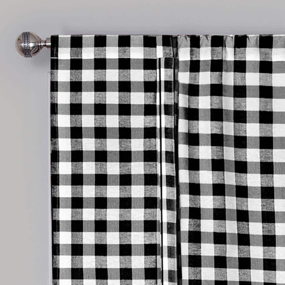 Black and White Cotton Polyester Buffalo Check Window Panel
