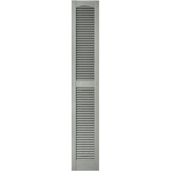 Builders Edge 12 in. x 72 in. Louvered Vinyl Exterior Shutters Pair in #284 Sage