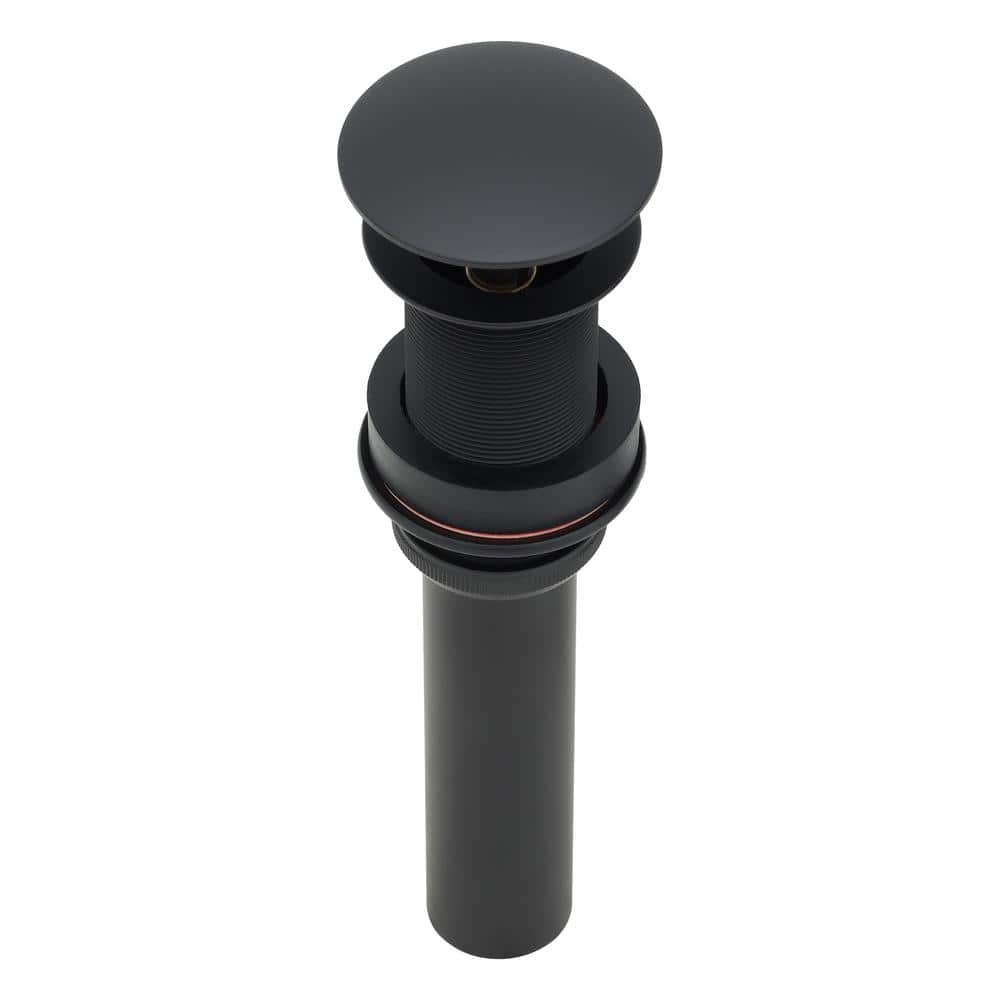 Matte Black Solid Brass Non-Overflow Pop-Up Drain