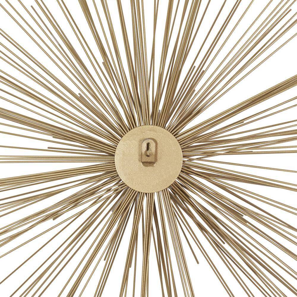 Gold Metal Starburst 3D Wall Sculpture for Modern Homes