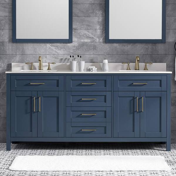 Reviews for OVE Decors Tahoe 72 in. Double Sink Midnight Blue Bath