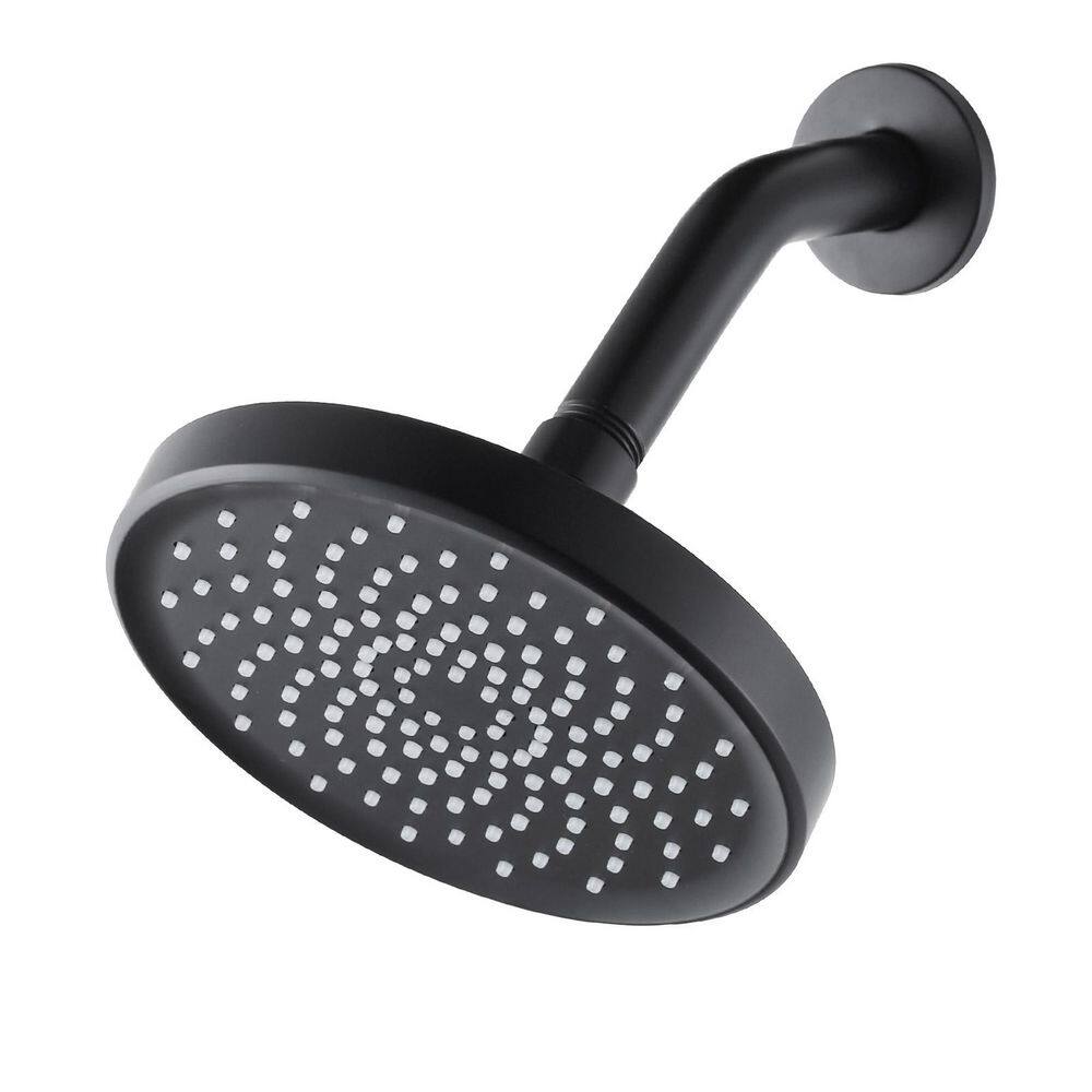 1-Spray Patterns with 1.8 GPM 6 in. Wall Mount Rain Fixed Shower Head in Matte Black price history on PriceWatchPro