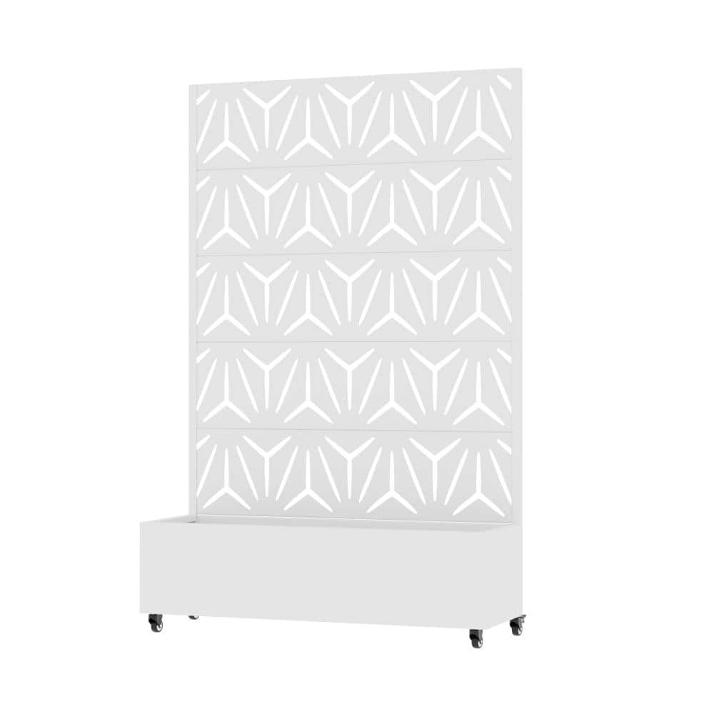47 in. L x 16 in. W x 72 in. H White Wheeled Square Wrought Iron Bed with Star Cutout Trellis (1-Pack) price history on PriceWatchPro