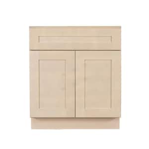 Lancaster Shaker Assembled 24x34.5x24 in. Base Cabinet with 2 Doors and 1 Drawer in Stone Wash