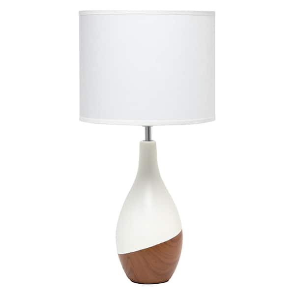 Simple Designs 19 in. Dark Wood Strikers Basic Table Lamp