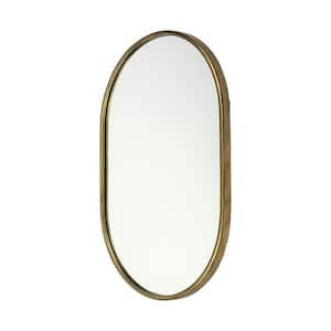 Medium Oval Gold Classic Mirror (36.0 in. H x 24.3 in. W)