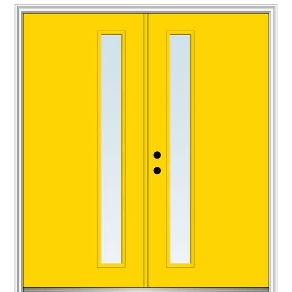MMI Door 60 in. x 80 in. Viola Right-Hand Inswing 1-Lite Clear Low-E Painted Fiberglass Smooth Prehung Front Door