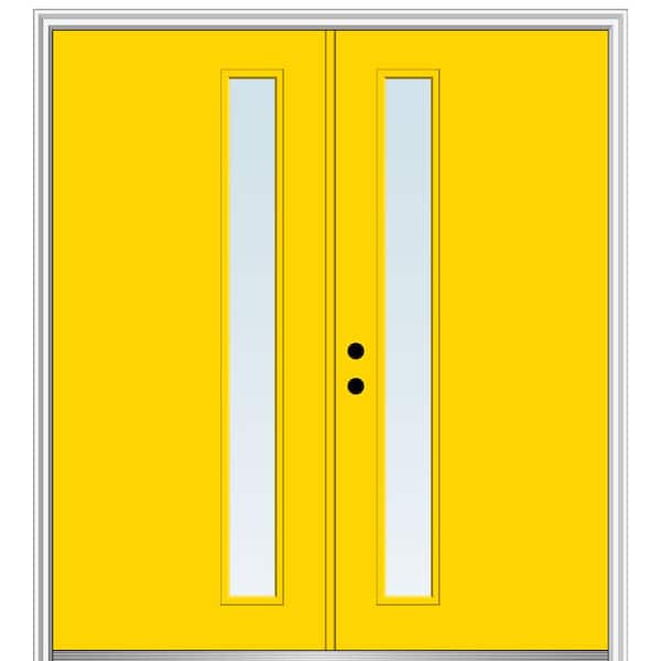 MMI Door 60 in. x 80 in. Viola Right-Hand Inswing 1-Lite Clear Low-E Painted Fiberglass Smooth Prehung Front Door