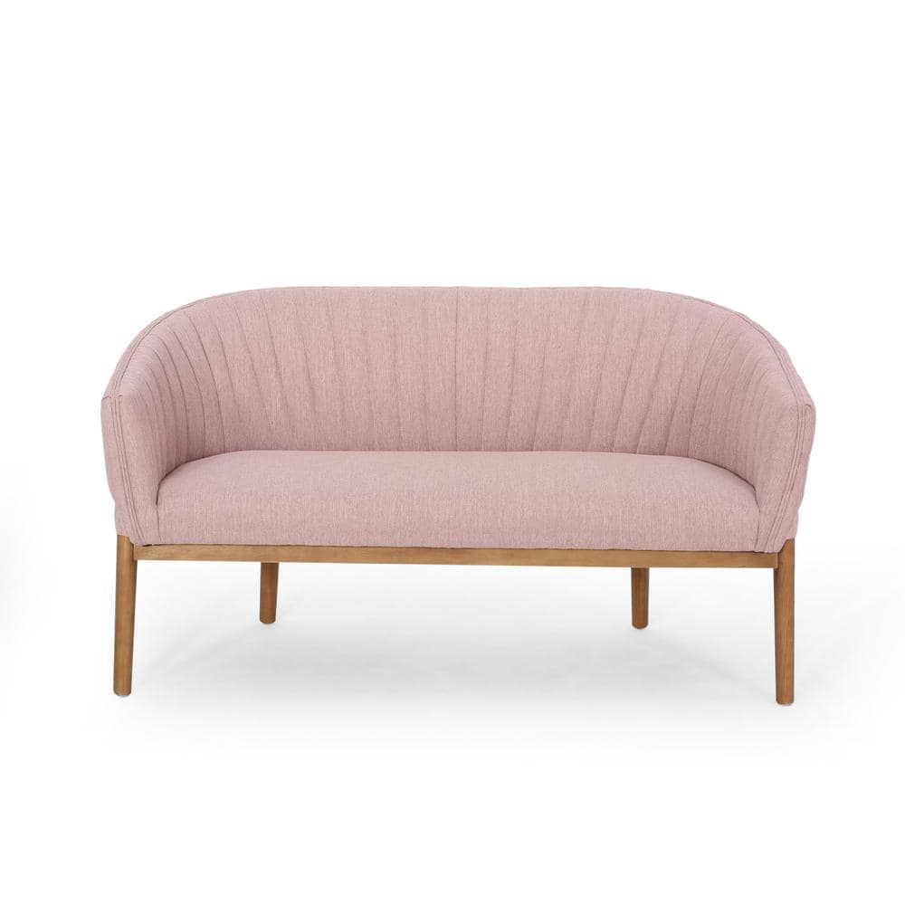 Noble House Galena 55 in. Light Blush Solid Fabric 2-Seat Loveseats ...