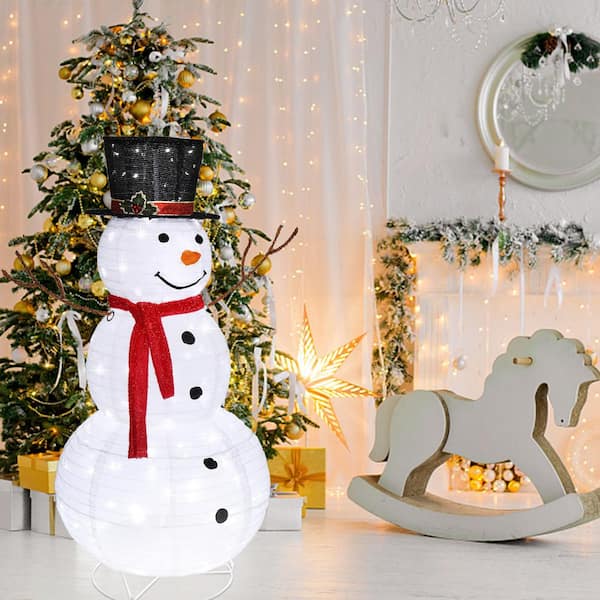 Winado 47 in. White Christmas Snowman Decor with Lights 716936827344 - The  Home Depot