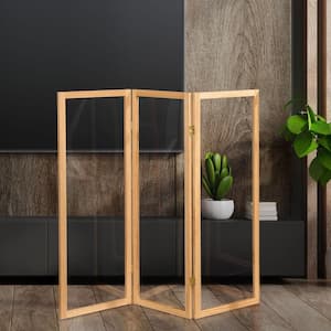 4 ft. Short Clear Plastic Partition Natural 3 Panel