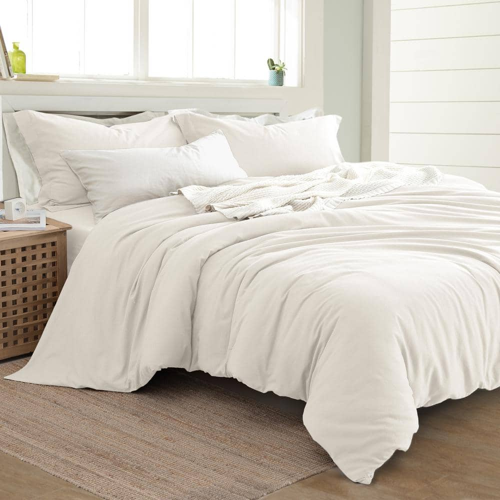 MODERN THREADS 3-Piece White King Duvet Cover Set 3DVTCTNG-LNW-KG - The ...