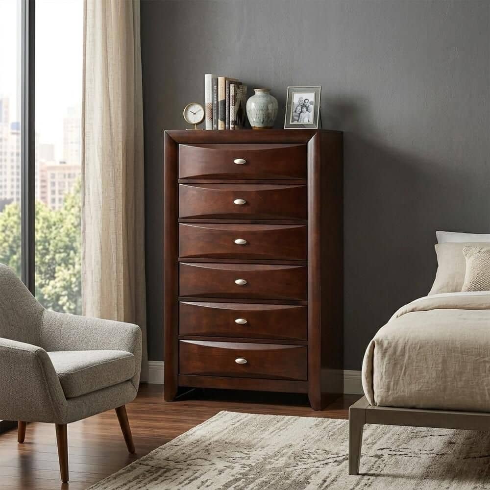 Mackenzie Dark Cherry 6 Drawer 31. 5 in. Wide Chest of Drawers price history on PriceWatchPro