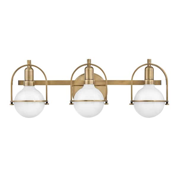 Somerset 25.0 in. 3-Light Heritage Brass Shade-Free Vanity Light