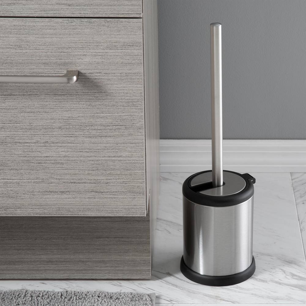Stainless Steel Toilet Brush and Holder Set with Soft Bristles