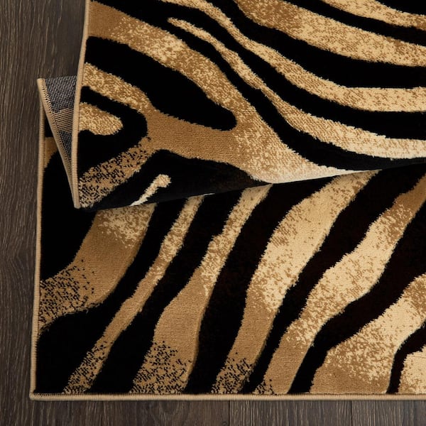 Home Dynamix Tribeca Dark Brown/Beige 8 ft. x 11 ft. Animal