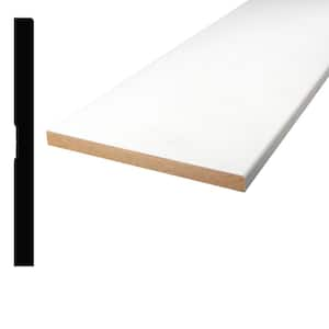 1/2 in. D x 6 in. W. x 84 in. L MDF Primed White E1E Baseboard Moulding Pack 2-Pack