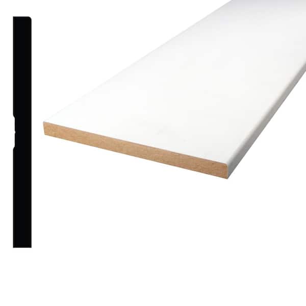 Pro Pack 1/2 in. x 6 in. x 84 in. Primed White MDF Baseboard Moulding (2-Pack − 14 Total Linear Feet)