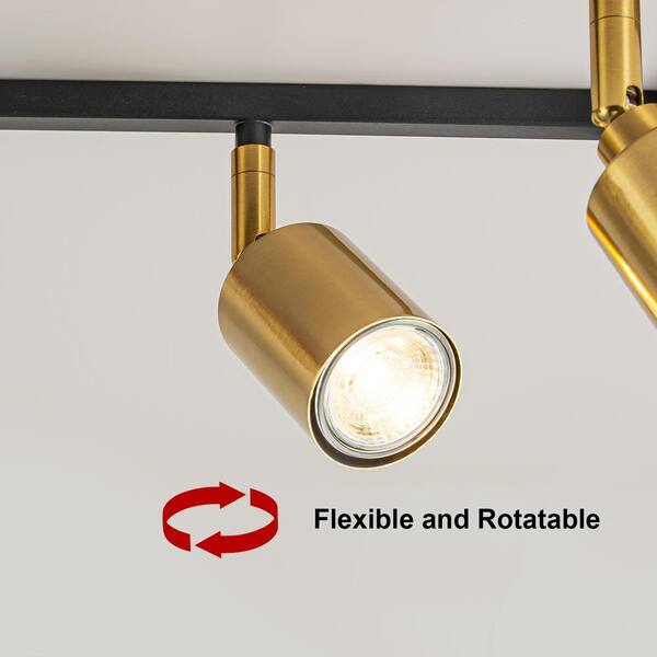 LLHZSY 33.07 in. 6-Light Black and Brass Track Lighting Kit LLHZSY 33.07 in. 6-Light Black and Brass Track Lighting Kit