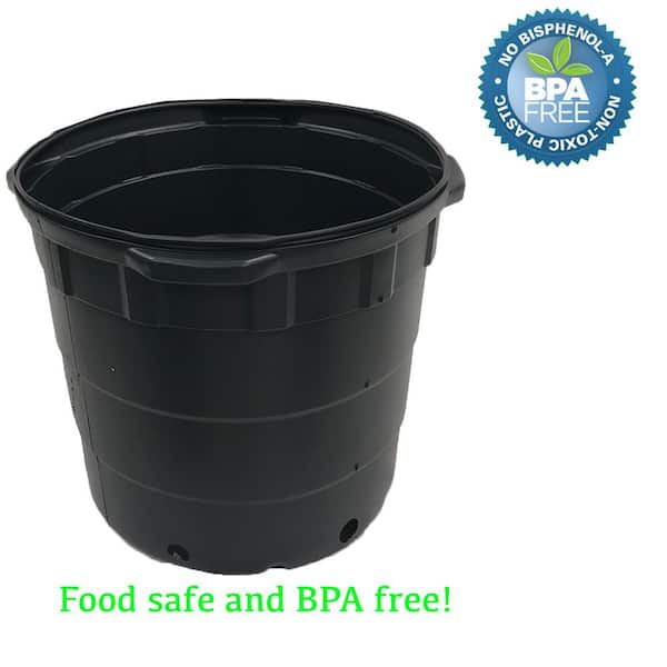 10 gal. Round Plastic Nursery Pots with Saucers (10-Pack)