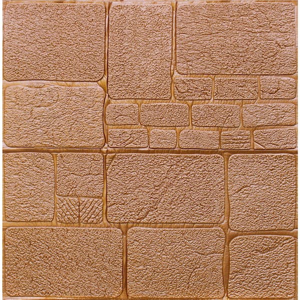 Dundee Deco Falkirk Markinch 1/4 in. x 27.6 in. x 27.6 in. Bronze PE Foam Peel and Stick 3D Decorative Wall Panel