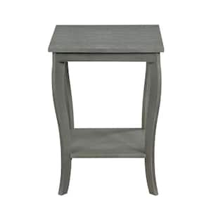 American Heritage 18 in. W x 24 in. H Wirebrush Dark Gray Square Wood End Table