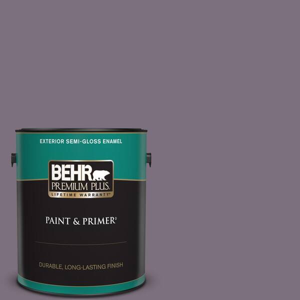 BEHR PREMIUM PLUS 1 gal. #PPU17-17 Plum Shadow Semi-Gloss Enamel Exterior Paint & Primer