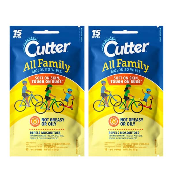 Cutter All Family Mosquito Wipes Insect Repellent with 7.15 percent Deet (2-Pack)