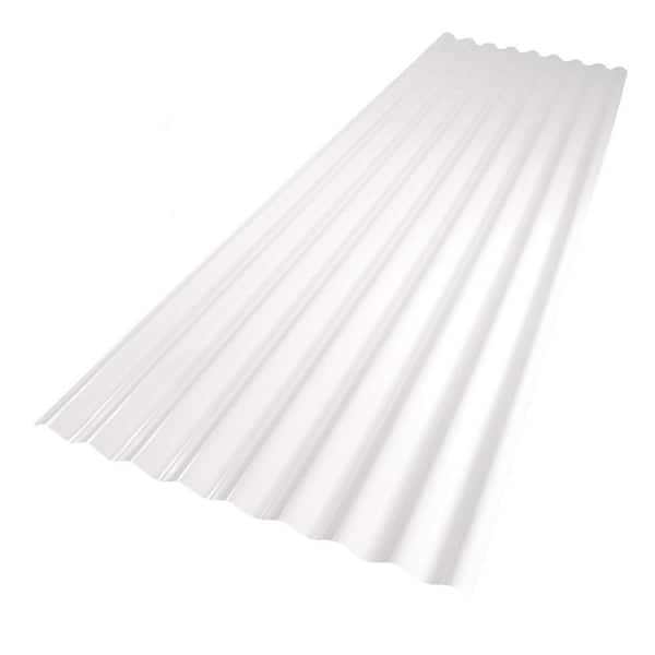 Palruf 26 in. x 8 ft. Corrugated PVC Roof Panel in White