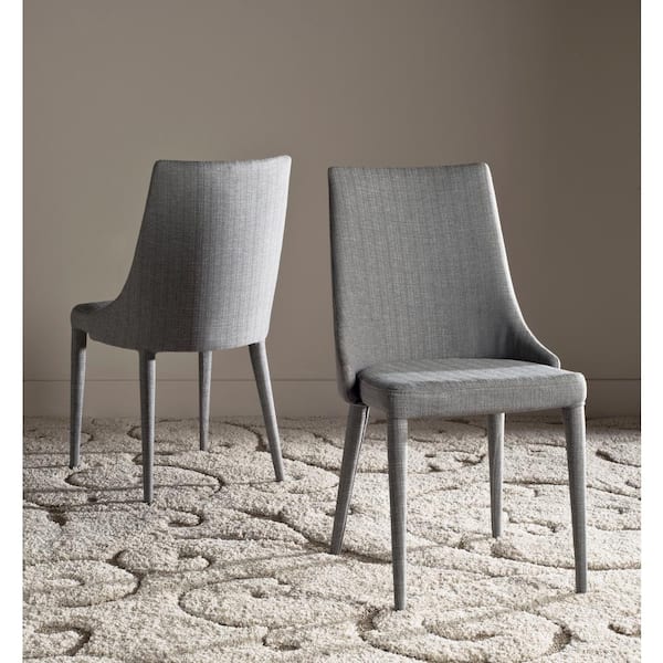 SAFAVIEH Summerset Gray 19 in. H Linen Side Chair (Set of 2)