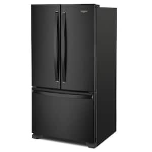 35 in. 25.2 cu. ft. Full-Depth French Door Bottom Mount Refrigerator in Black with Elevated Deli Drawer