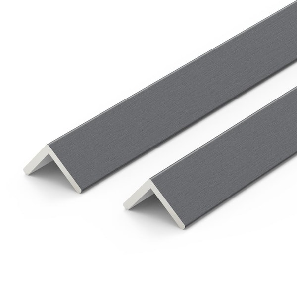 sunwings Matte Gunmetal 102 in. x 1 in. Vinyl L-Shaped Corner Backsplash Accessory (2-Pack)