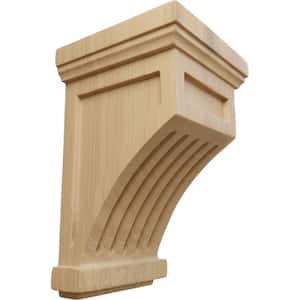 4-1/4 in. x 4-1/4 in. x 7 in. Cherry Fluted Mission Corbel