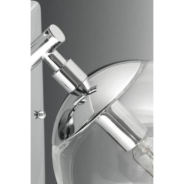 Mod Collection 6-Light Polished Chrome Clear Glass Mid-Century Modern Chandelier Light
