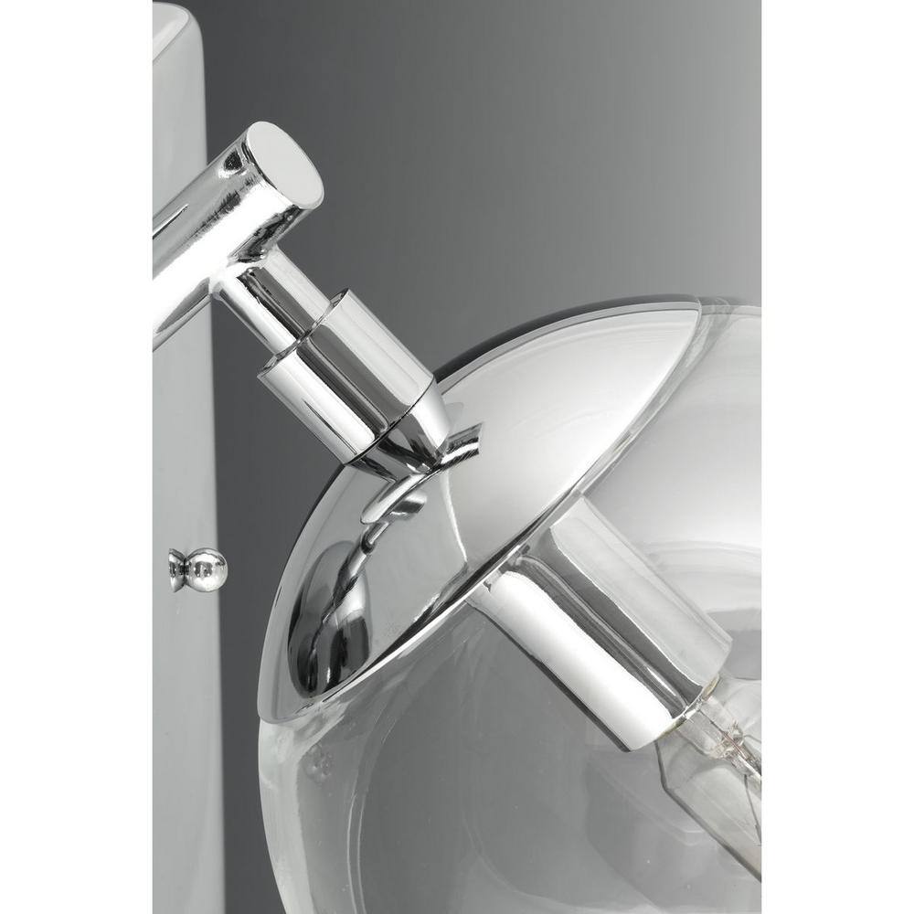 Polished Chrome Wall Sconce with Clear Glass Shade